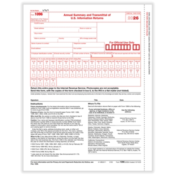 1096 Summary and Transmittal Pack of 10